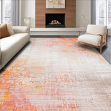 Ultra Soft Area Rug, Non Slip, Stain Resistant, Washable Area Rugs for Living Room, Bedroom, Blush and Pumpkin Rug with Abstract Floral Swirls(Ivory)