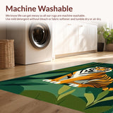 Ultra Soft Area Rug, Non Slip, Stain Resistant, Washable Area Rugs for Living Room, Bedroom, Playful Wildlife-Themed Decorative Piece(Orange)