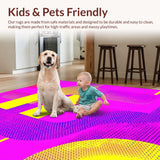 Ultra Soft Area Rug, Non Slip, Stain Resistant, Washable Area Rugs for Living Room, Bedroom, Lively Colorful Graphic Expression(Pink)