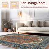 Ultra Soft Area Rug, Non Slip, Stain Resistant, Washable Area Rugs for Living Room, Bedroom, Saturated Colorful Botanical Design(Brown)