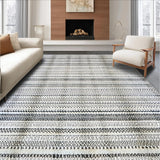 Ultra Soft Area Rug, Non Slip, Stain Resistant, Washable Area Rugs for Living Room, Bedroom, Black White Geometric Rug(Gray)