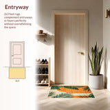 Ultra Soft Area Rug, Non Slip, Stain Resistant, Washable Area Rugs for Living Room, Bedroom, Dynamic Abstract Nature Theme(Orange)
