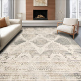 Ultra Soft Area Rug, Non Slip, Stain Resistant, Washable Area Rugs for Living Room, Bedroom, Boho Chic Area Non Slip Distressed Look Beige(Gray)