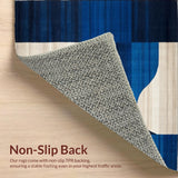 Ultra Soft Area Rug, Non Slip, Stain Resistant, Washable Area Rugs for Living Room, Bedroom, Contemporary Woven Area(Blue)