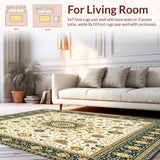 Ultra Soft Area Rug, Non Slip, Stain Resistant, Washable Area Rugs for Living Room, Bedroom, Hallway with Intrigue(White)
