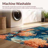 Ultra Soft Area Rug, Non Slip, Stain Resistant, Washable Area Rugs for Living Room, Bedroom, Undersea Exploration Rug Fish & Coral Reefs Carpet for Playtime(Blue)