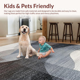 Ultra Soft Area Rug, Non Slip, Stain Resistant, Washable Area Rugs for Living Room, Bedroom, Ultra-Thin Fade Design Stain Resistant Non Slip Home Decor Rug Runner(Gray)