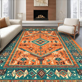 Ultra Soft Area Rug, Non Slip, Stain Resistant, Washable Area Rugs for Living Room, Bedroom, Whimsical Color Block Arrangement(Orange)