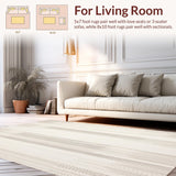 Ultra Soft Area Rug, Non Slip, Stain Resistant, Washable Area Rugs for Living Room, Bedroom, Elegant Cream & Beige Area Subtle Textured Design(Beige)