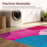 Ultra Soft Area Rug, Non Slip, Stain Resistant, Washable Area Rugs for Living Room, Bedroom, Contemporary Pink Blue Nursery Play Area Carpet(Pink)