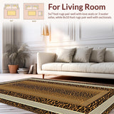 Ultra Soft Area Rug, Non Slip, Stain Resistant, Washable Area Rugs for Living Room, Bedroom, Modern Animal Print Sensation(Brown)