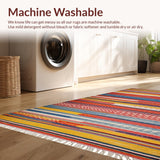 Ultra Soft Area Rug, Non Slip, Stain Resistant, Washable Area Rugs for Living Room, Bedroom, Whimsical Multihued Pattern Arrangement(Red)