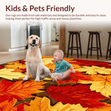 Ultra Soft Area Rug, Non Slip, Stain Resistant, Washable Area Rugs for Living Room, Bedroom, Vibrant Autumn Leaves Area Rug(Red)