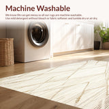 Ultra Soft Area Rug, Non Slip, Stain Resistant, Washable Area Rugs for Living Room, Bedroom, Desert Serenity Beige Area Subtle Boho Geometric Cream(Beige)