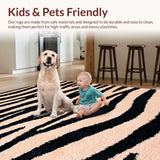 Ultra Soft Area Rug, Non Slip, Stain Resistant, Washable Area Rugs for Living Room, Bedroom, Animal Print Narrow Hallway Rug Charcoal Pastel Tones(Pink)