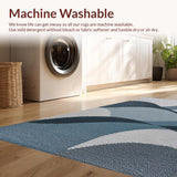Ultra Soft Area Rug, Non Slip, Stain Resistant, Washable Area Rugs for Living Room, Bedroom, Minimalist Abstract Grey Entryway Rug for High-Traffic Areas(Blue)