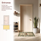 Ultra Soft Area Rug, Non Slip, Stain Resistant, Washable Area Rugs for Living Room, Bedroom, Modern Artistic Insect Arrangement(Beige)