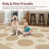 Ultra Soft Area Rug, Non Slip, Stain Resistant, Washable Area Rugs for Living Room, Bedroom, Stylish Subtle Textured Finish(Beige)