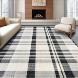 Ultra Soft Area Rug, Non Slip, Stain Resistant, Washable Area Rugs for Living Room, Bedroom, Monochrome Layered Stripe Rug with Absorbent Non Slip Backing for Entryways(Gray)