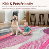 Ultra Soft Area Rug, Non Slip, Stain Resistant, Washable Area Rugs for Living Room, Bedroom, Contemporary Soft Abstract Waves(Gray)