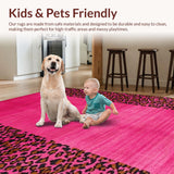 Ultra Soft Area Rug, Non Slip, Stain Resistant, Washable Area Rugs for Living Room, Bedroom, Chic Pink Animal Aesthetic(Pink)