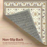 Ultra Soft Area Rug, Non Slip, Stain Resistant, Washable Area Rugs for Living Room, Bedroom, Neutral with Ivory and Bronze Tones(Beige)