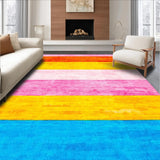 Ultra Soft Area Rug, Non Slip, Stain Resistant, Washable Area Rugs for Living Room, Bedroom, Vibrant Rainbow Sky Aesthetic(Pink)