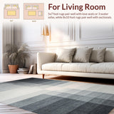 Ultra Soft Area Rug, Non Slip, Stain Resistant, Washable Area Rugs for Living Room, Bedroom, Premium Fade-Effect Rug With Slip-Resistant Backing For Kitchen Decor(Gray)