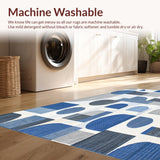 Ultra Soft Area Rug, Non Slip, Stain Resistant, Washable Area Rugs for Living Room, Bedroom, Abstract Braided Area Blue and Gray(Blue)