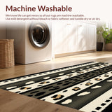 Ultra Soft Area Rug, Non Slip, Stain Resistant, Washable Area Rugs for Living Room, Bedroom, Black and Cream Animal Print Entryway Carpet(Beige)