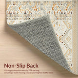 Ultra Soft Area Rug, Non Slip, Stain Resistant, Washable Area Rugs for Living Room, Bedroom, Rustic Warm Tiled Arrangement(Beige)