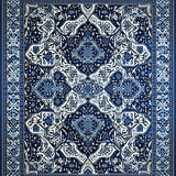 Elegant Deep Blue And Silver Abstract Area Featuring Unique(Blue)