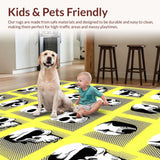 Ultra Soft Area Rug, Non Slip, Stain Resistant, Washable Area Rugs for Living Room, Bedroom, Eclectic Quirky Bone Pattern(Black)