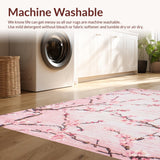 Ultra Soft Area Rug, Non Slip, Stain Resistant, Washable Area Rugs for Living Room, Bedroom, Charming Pink Floral Medallion(Pink)