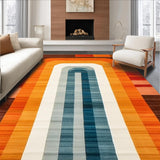 Ultra Soft Area Rug, Non Slip, Stain Resistant, Washable Area Rugs for Living Room, Bedroom, Transitional Colorful Organic Shapes(Orange)