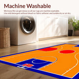 Ultra Soft Area Rug, Non Slip, Stain Resistant, Washable Area Rugs for Living Room, Bedroom, Bold Flame Motif with Energy(Orange)