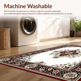 Ultra Soft Area Rug, Non Slip, Stain Resistant, Washable Area Rugs for Living Room, Bedroom, Contemporary Bold Flower Aesthetic(Red)