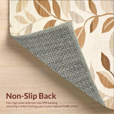 Modern Beige Area Waterproof Patio Leaf(Beige)