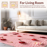 Ultra Soft Area Rug, Non Slip, Stain Resistant, Washable Area Rugs for Living Room, Bedroom, Cute Pastel Washable Sink Area Bath Mat(Pink)