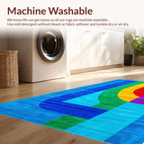 Cheerful Rainbow Typography Motif(Blue)