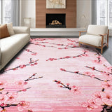 Ultra Soft Area Rug, Non Slip, Stain Resistant, Washable Area Rugs for Living Room, Bedroom, Graceful Floral Artistry Theme(Pink)