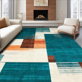 Ultra Soft Area Rug, Non Slip, Stain Resistant, Washable Area Rugs for Living Room, Bedroom, Chic Modern Geometric Touch(Blue)