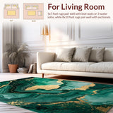 Emerald Gold Abstract Swirl Design(Green)