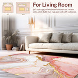 Ultra Soft Area Rug, Non Slip, Stain Resistant, Washable Area Rugs for Living Room, Bedroom, Modern Soft Tone Elegance(Pink)