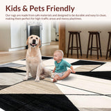 Ultra Soft Area Rug, Non Slip, Stain Resistant, Washable Area Rugs for Living Room, Bedroom, Luxe Minimalist Linear Design Rug With Non Slip Backing For Home Decor(Gray)
