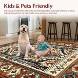 Ultra Soft Area Rug, Non Slip, Stain Resistant, Washable Area Rugs for Living Room, Bedroom, Transitional Richly Colored Design(Brown)