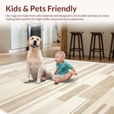Ultra Soft Area Rug, Non Slip, Stain Resistant, Washable Area Rugs for Living Room, Bedroom, Neutral Toned Geometric Aesthetic(Beige)