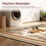 Ultra Soft Area Rug, Non Slip, Stain Resistant, Washable Area Rugs for Living Room, Bedroom, Contemporary Earthy Animal Motif(Beige)