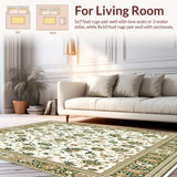 Ultra Soft Area Rug, Non Slip, Stain Resistant, Washable Area Rugs for Living Room, Bedroom, Durability Meets Style in Intrigue(Ivory)