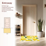 Ultra Soft Area Rug, Non Slip, Stain Resistant, Washable Area Rugs for Living Room, Bedroom, Seasonal Lemon Motif with Cozy Vibes(Yellow)